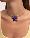 Starfish Blue Stainless Steel Gold Choker