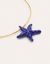 Starfish Blue Stainless Steel Gold Choker