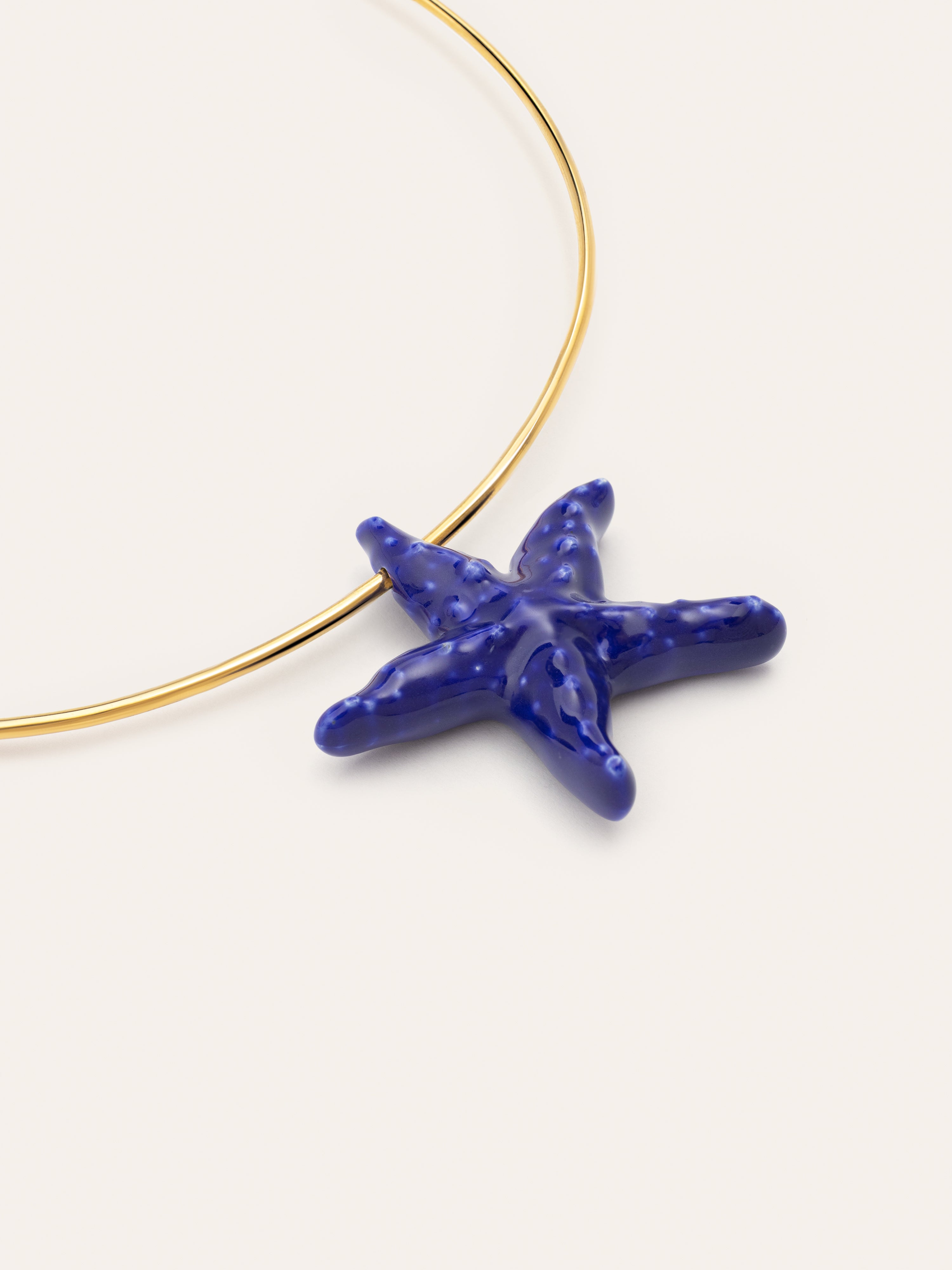 Starfish Blue Stainless Steel Gold Choker
