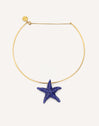 Starfish Blue Stainless Steel Gold Choker