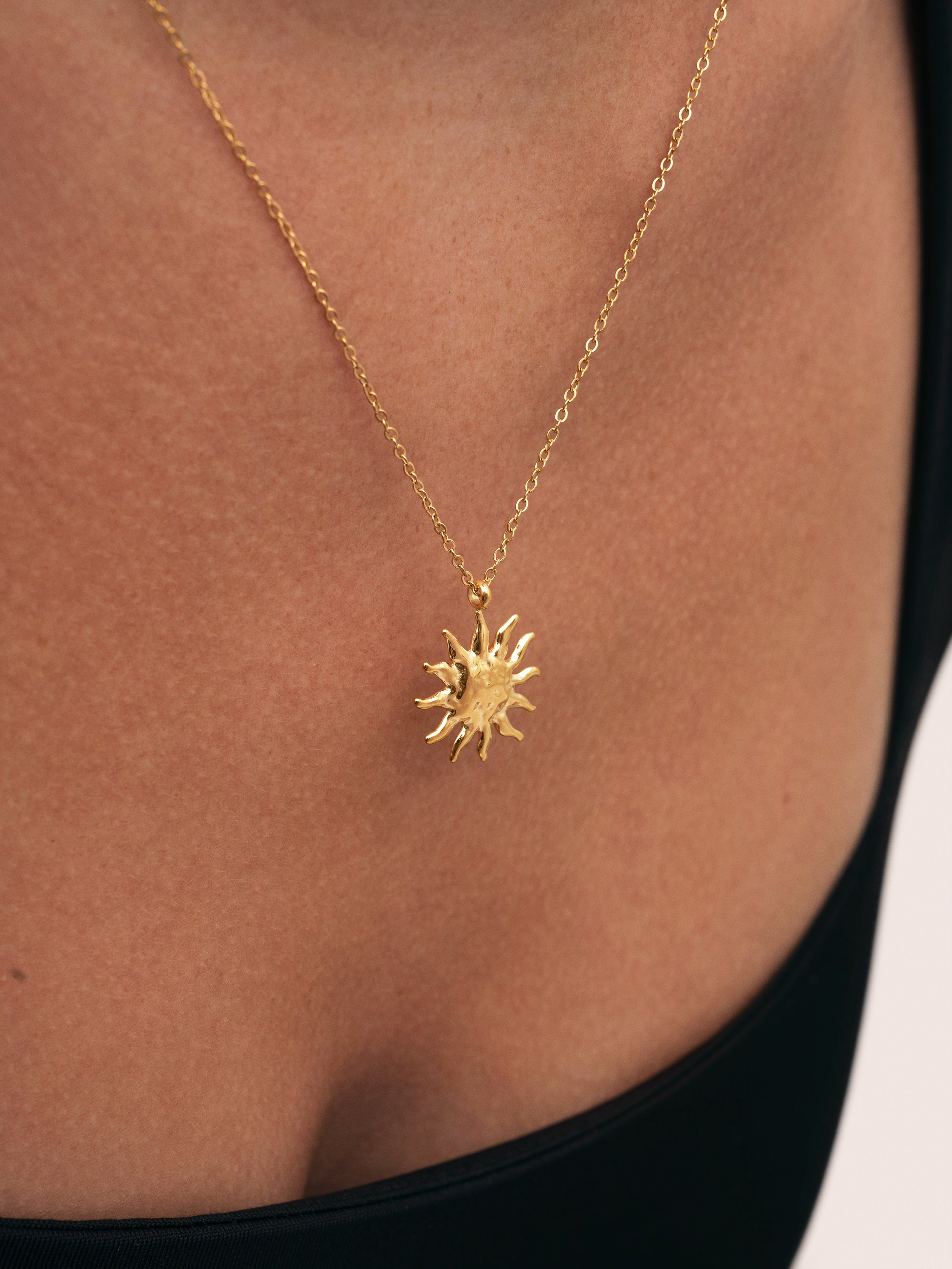 Sun Light Stainless Steel Gold Necklace
