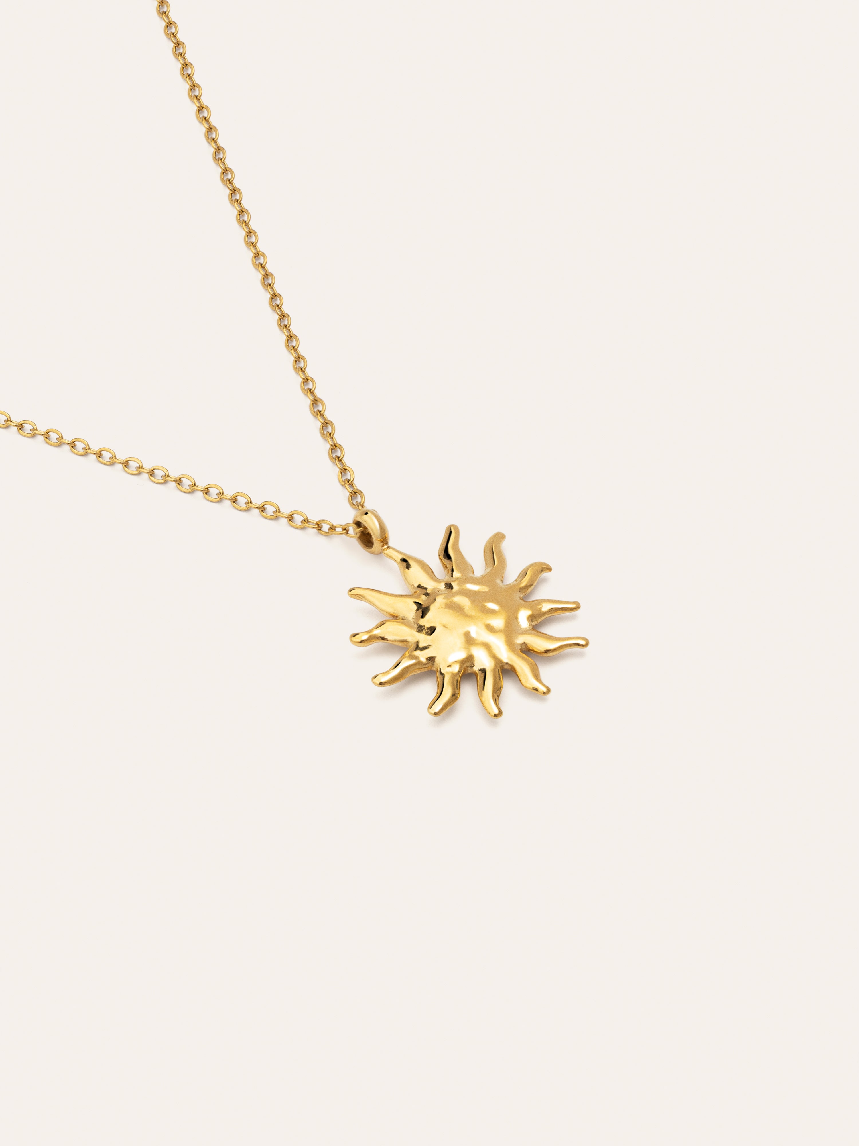 Sun Light Stainless Steel Gold Necklace