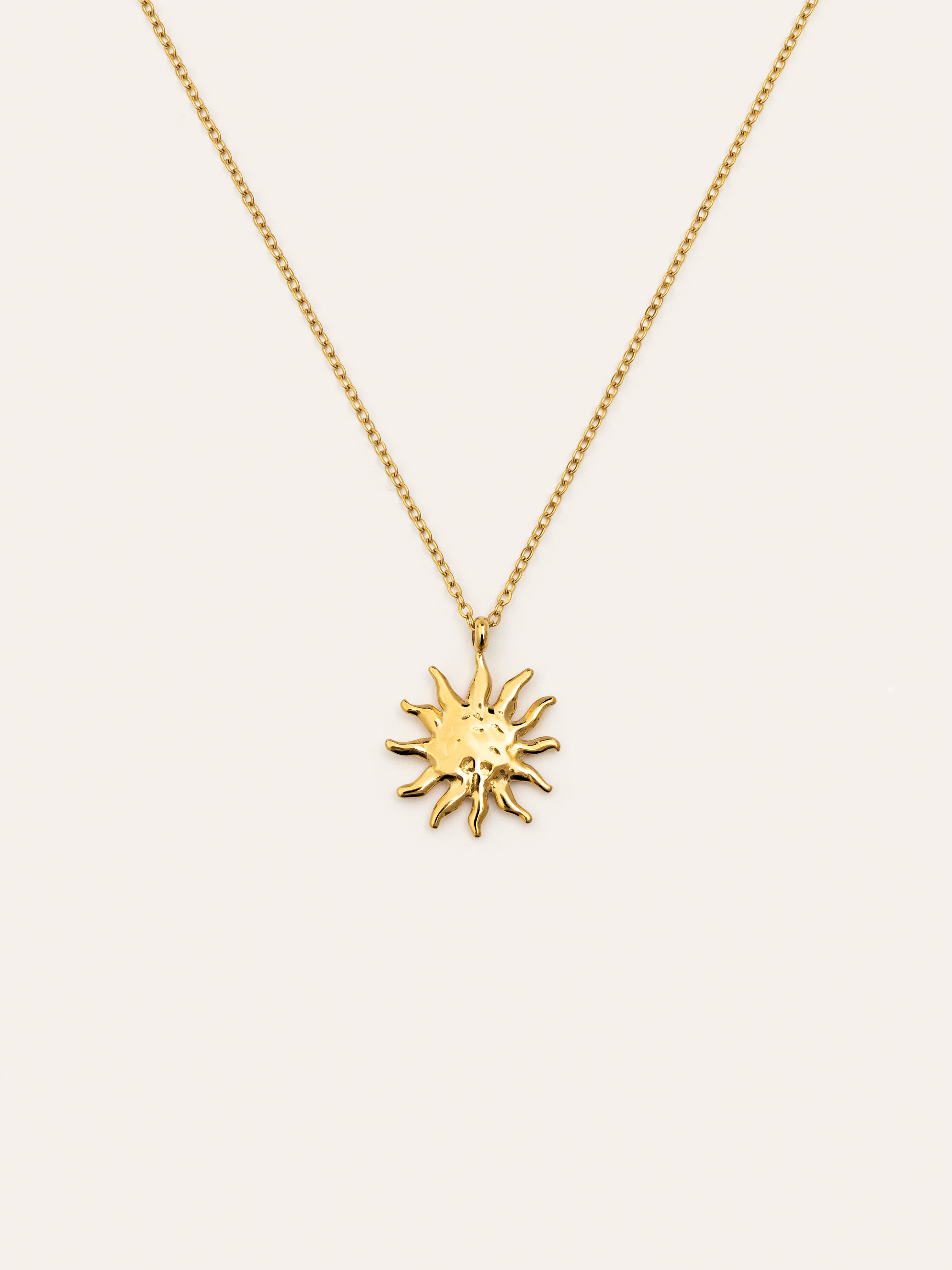 Sun Light Stainless Steel Gold Necklace