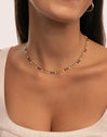 Collar Swing Dots Colors Enamel Acero Baño Oro