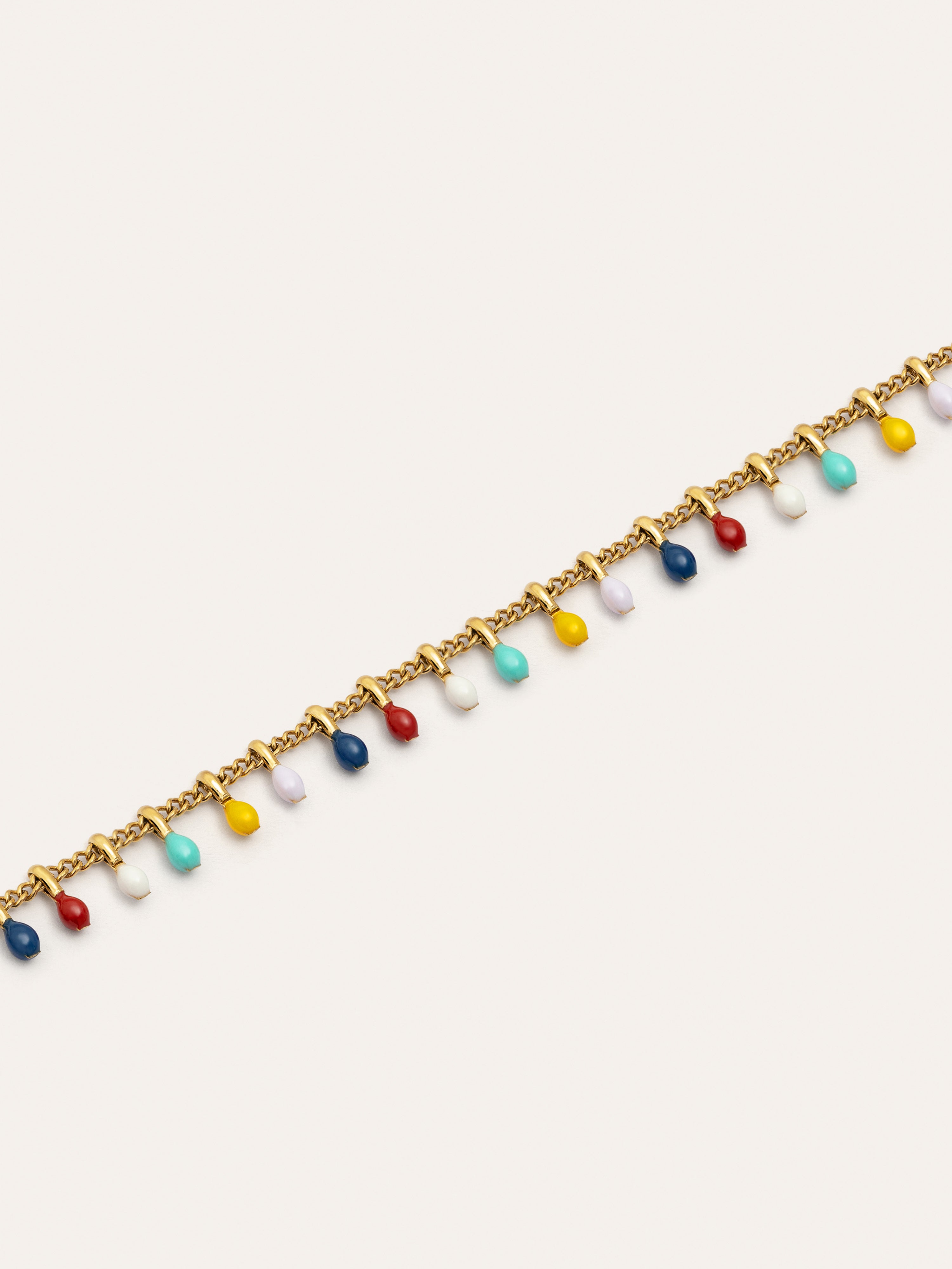Collar Swing Dots Colors Enamel Acero Baño Oro