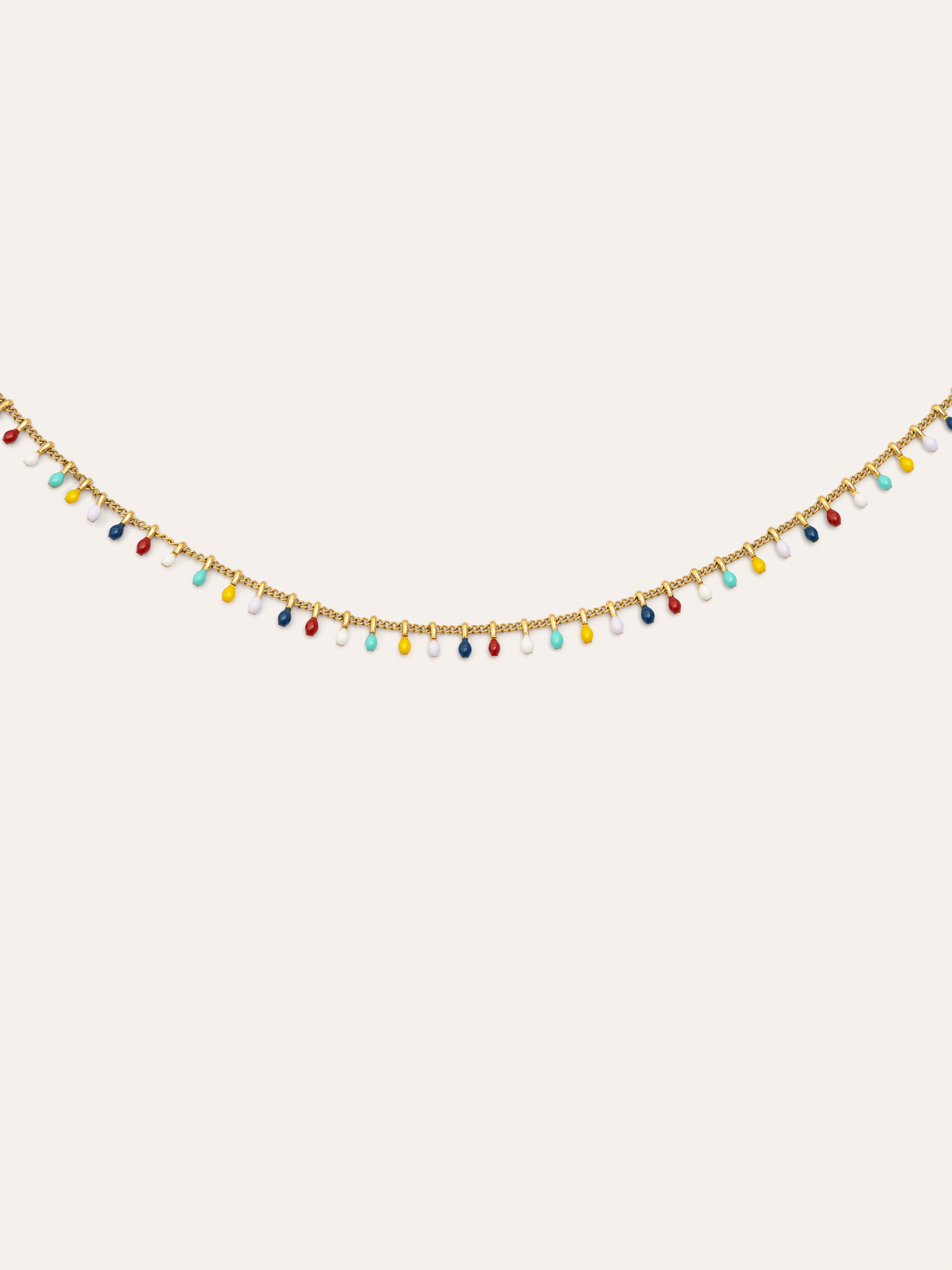 Collar Swing Dots Colors Enamel Acero Baño Oro