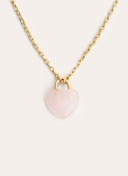 Sweet Heart Stone Gold Necklace