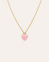 Collar Sweet Heart Pink Stone Baño Oro