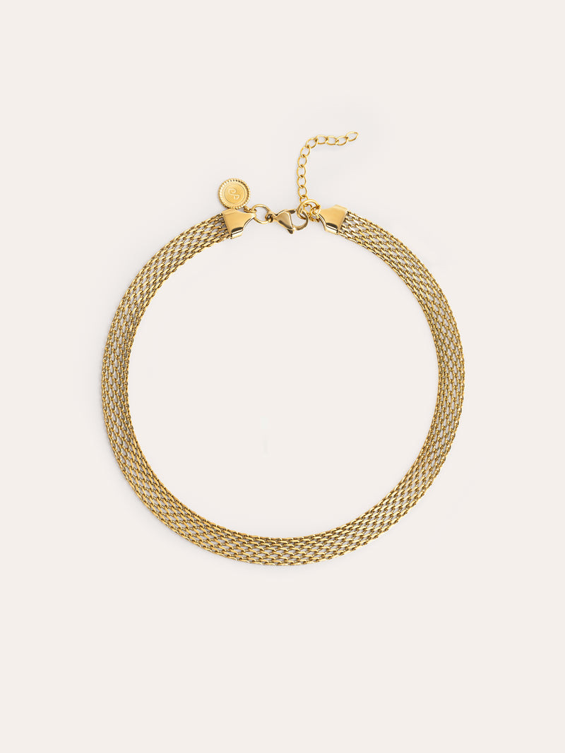 Tape Choker Steel Gold