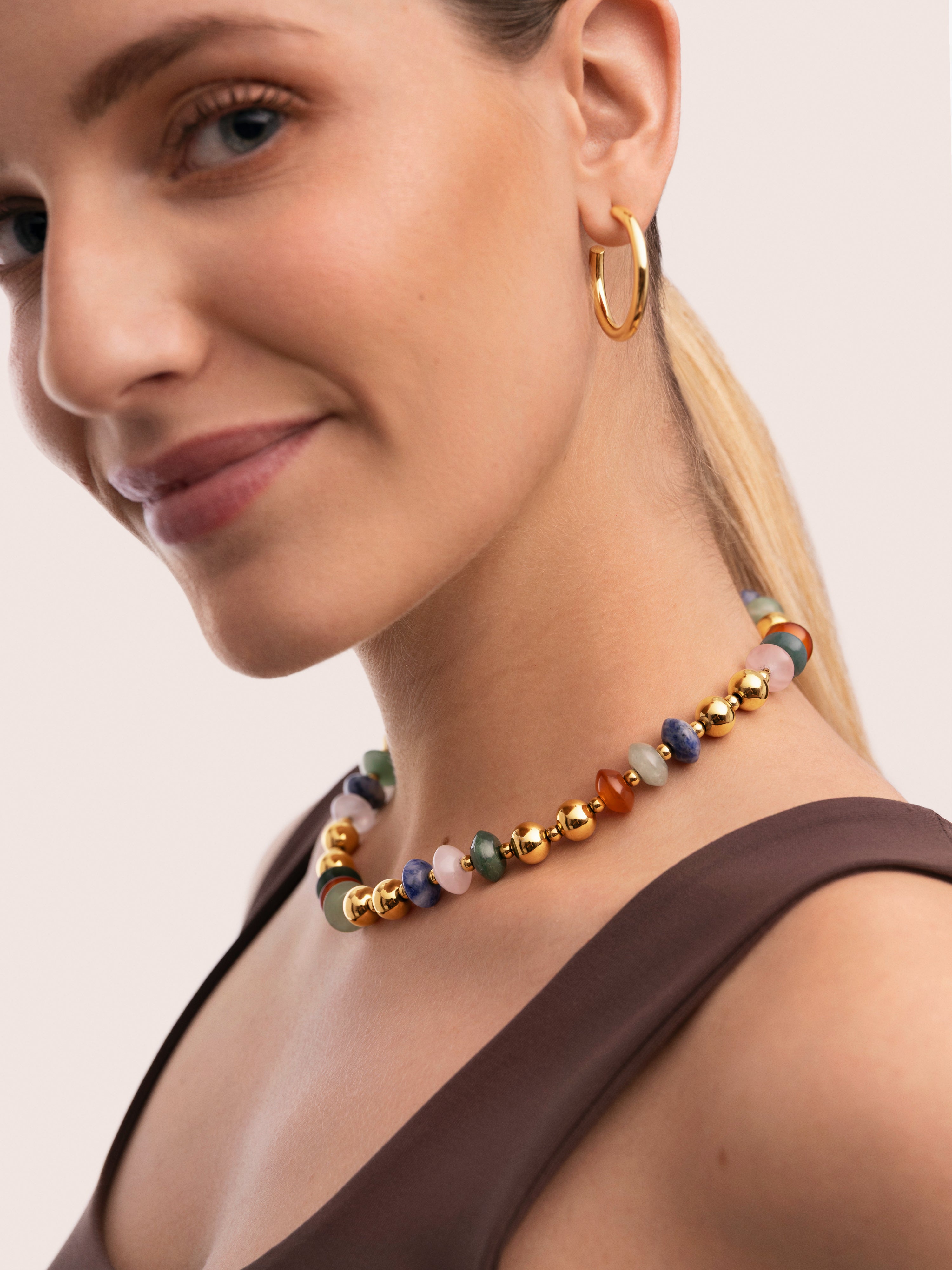 Collar Winter Bomb Acero Baño Oro