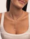 Y Cianita Stones Stainless Steel Gold Necklace