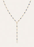 Collar Y Cianita Stones Acero Baño Oro