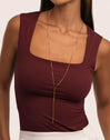 Fine Tressia Y Stainless Steel Gold Necklace
