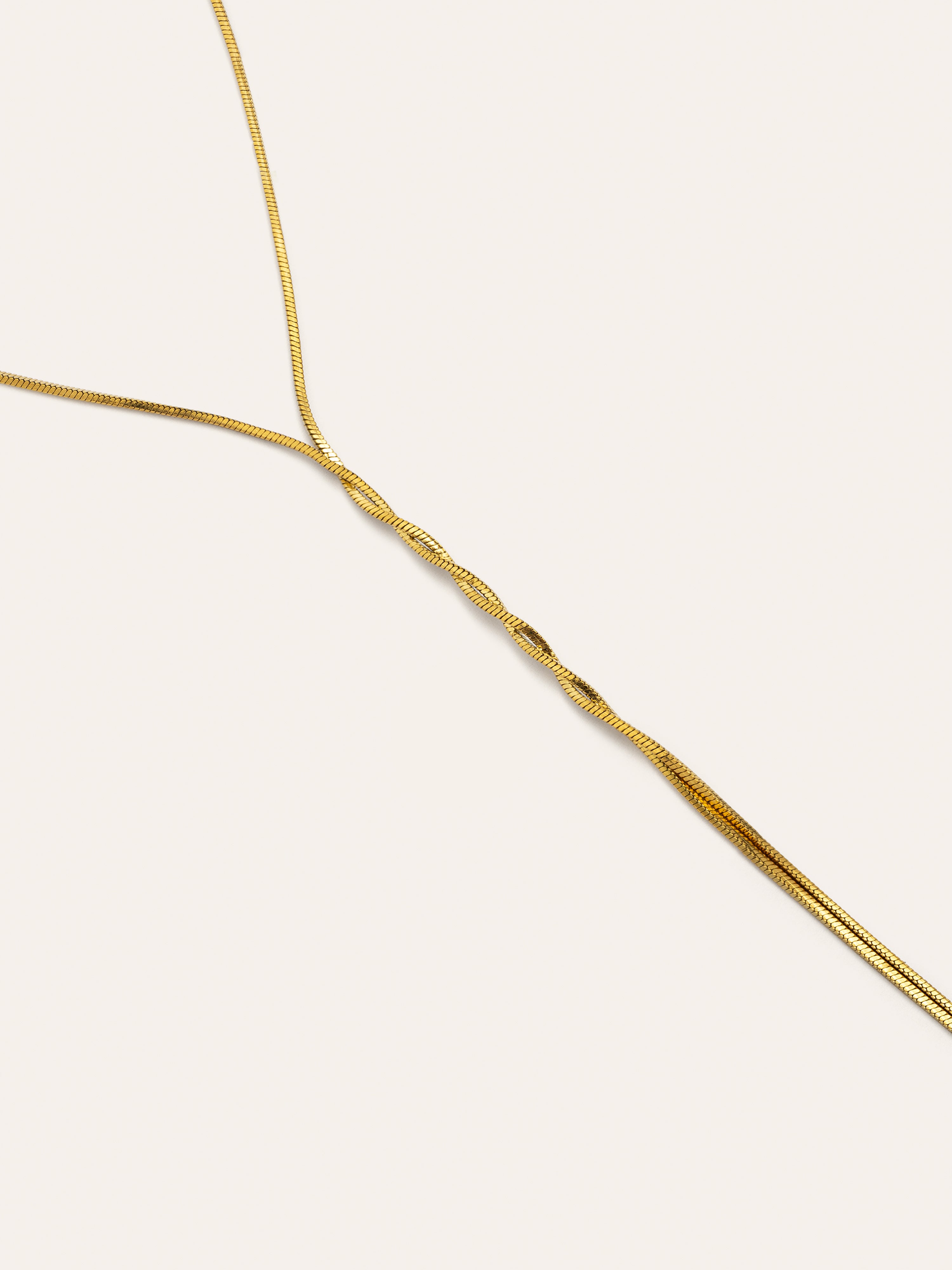 Fine Tressia Y Stainless Steel Gold Necklace