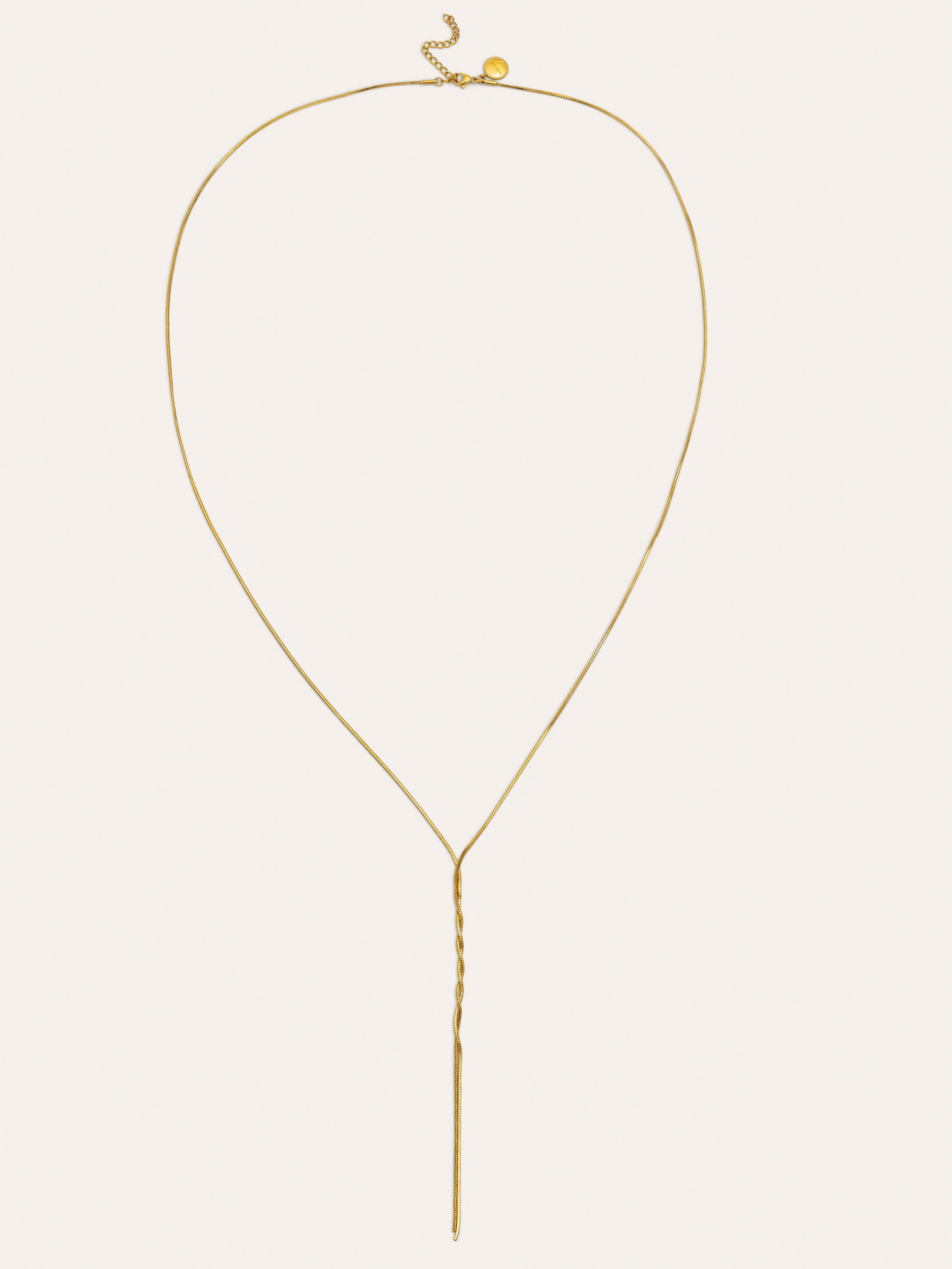 Fine Tressia Y Stainless Steel Gold Necklace