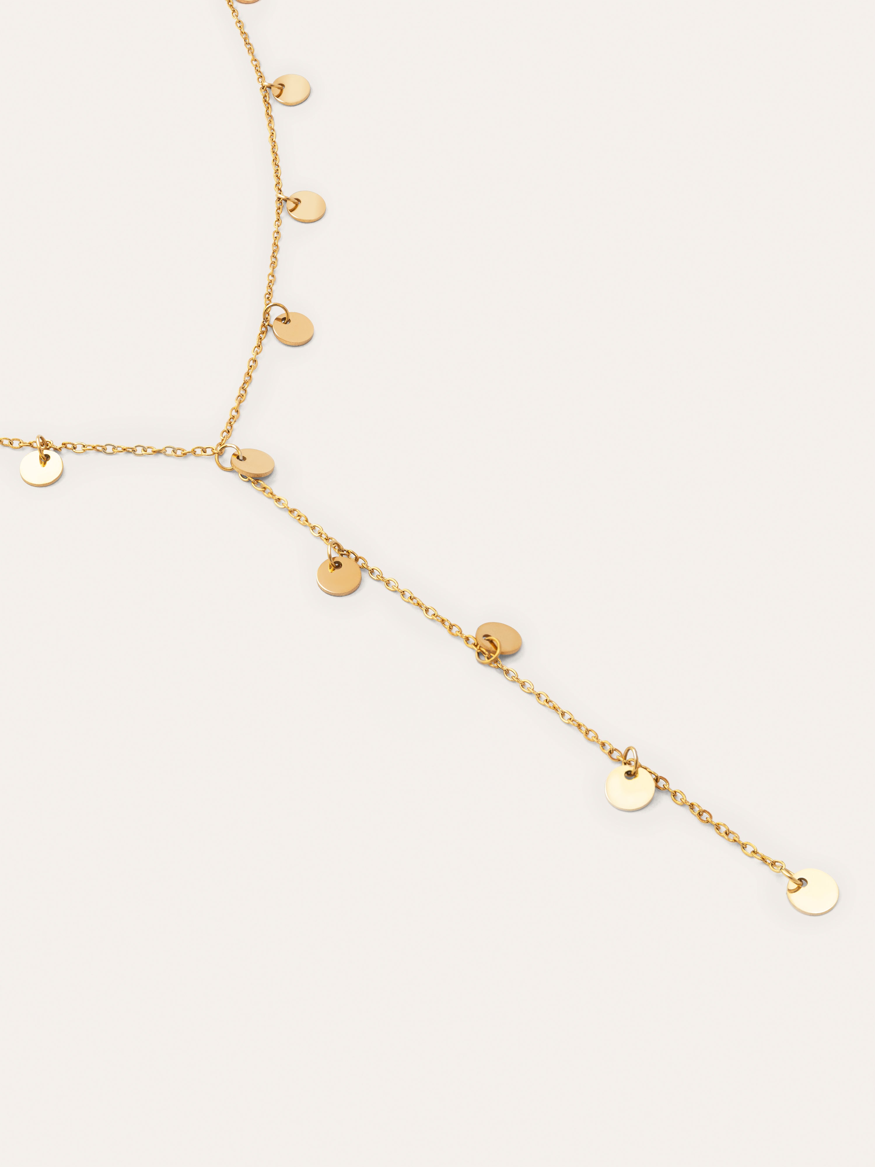 Collar Y Mini Moon Acero Baño Oro