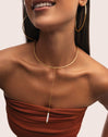 Choker Y Pearl Acero Baño Oro