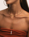 Choker Y Pearl Acero Baño Oro