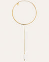 Choker Y Pearl Acero Baño Oro