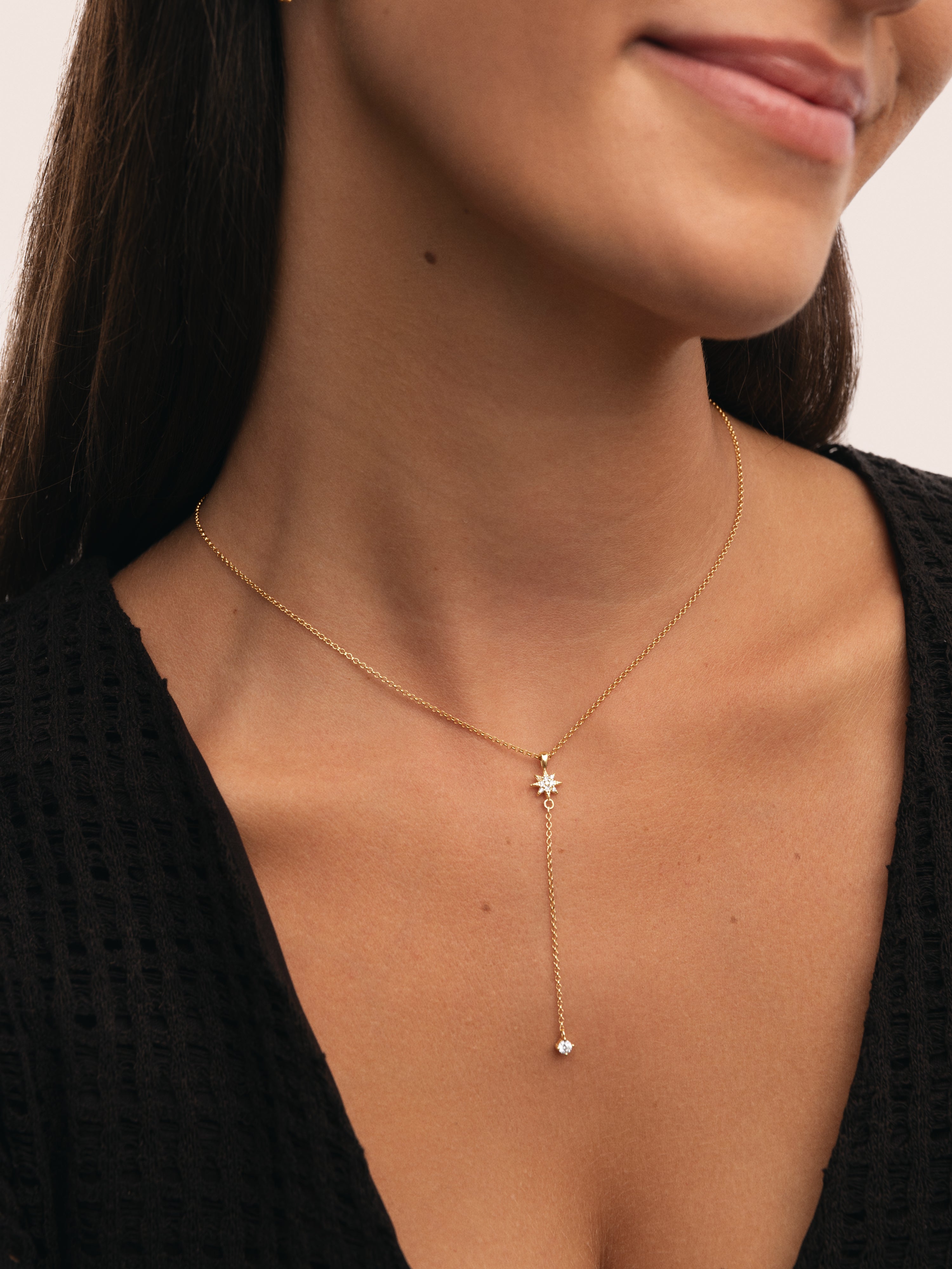 Y Polar Star Gold Necklace