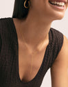 Steel Stick Y Necklace, Gold-Plated - puesto en modelo