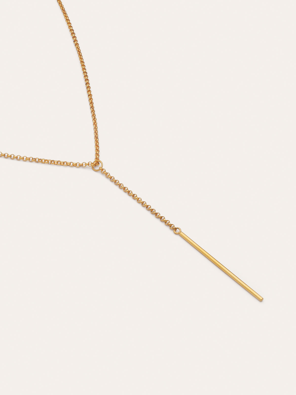 Imagen detalle de Steel Stick Y Necklace, Gold-Plated
