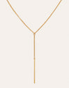 Steel Stick Y Necklace, Gold-Plated