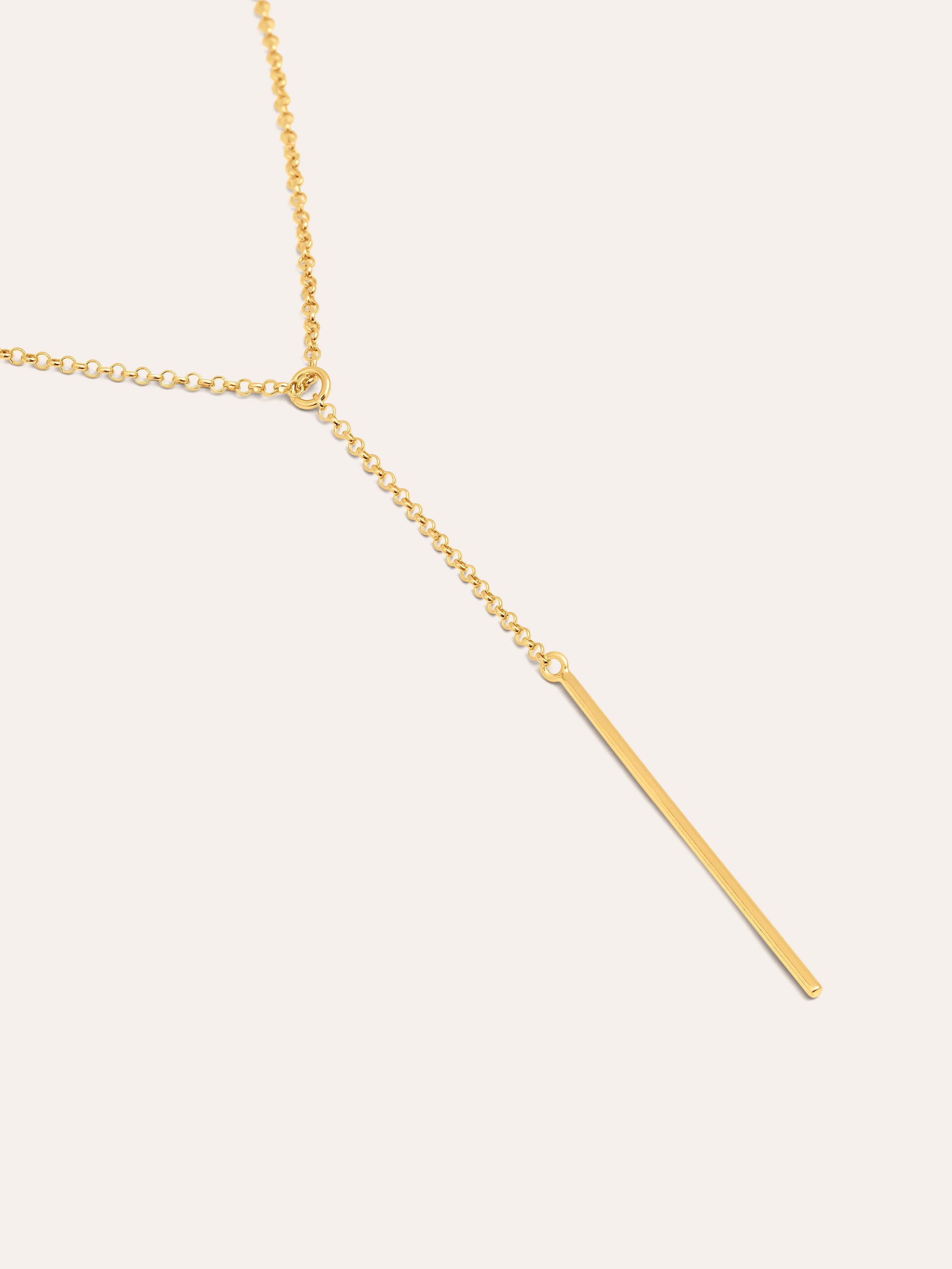 Y Stick Gold Necklace