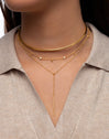 Y Sparks Stick Gold Necklace 