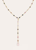 Collar Y Turmalina Stones Acero Baño Oro