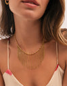 Zafira Champagne Necklace Steel Gold Plated