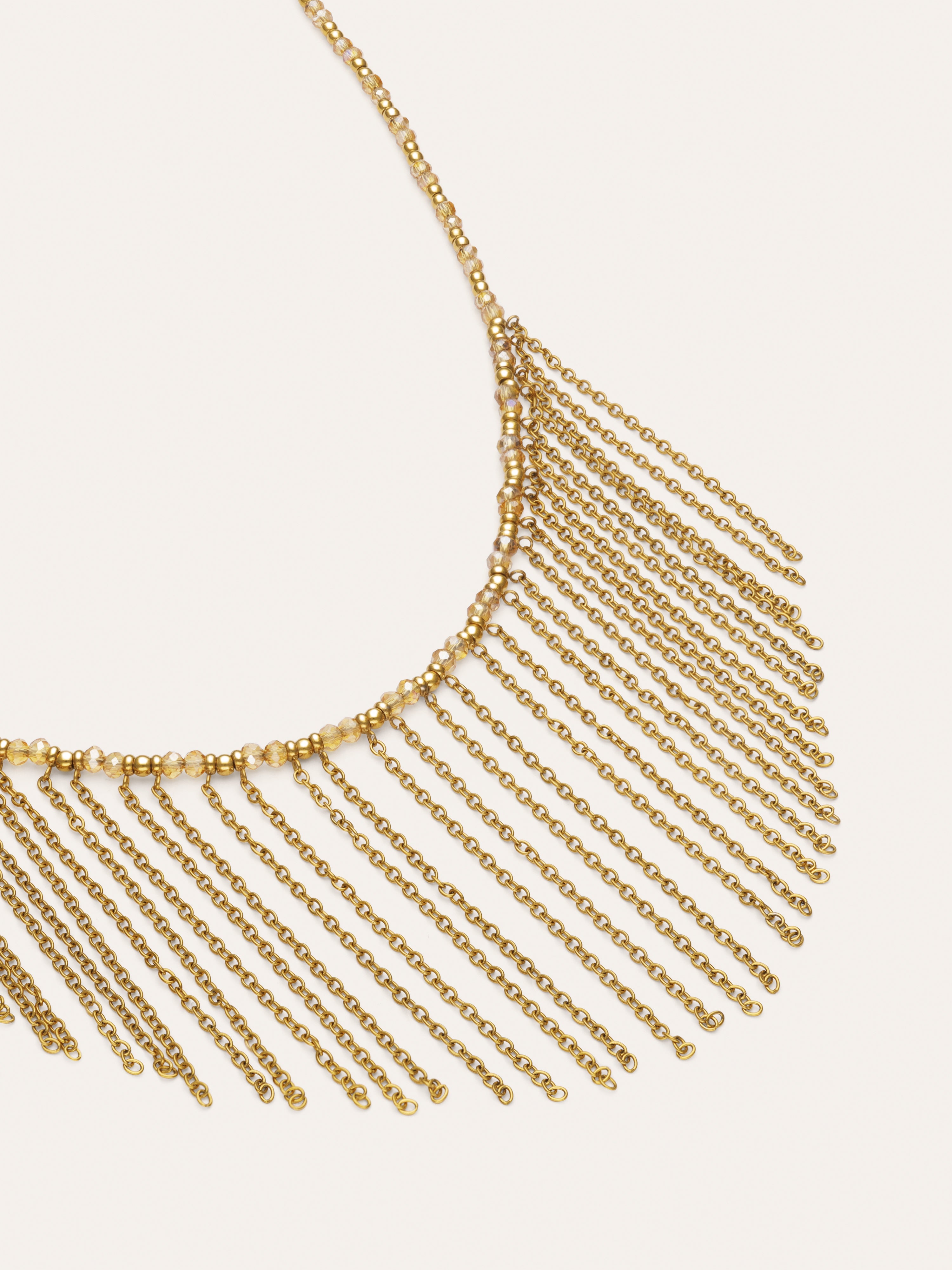 Zafira Champagne Necklace Steel Gold Plated