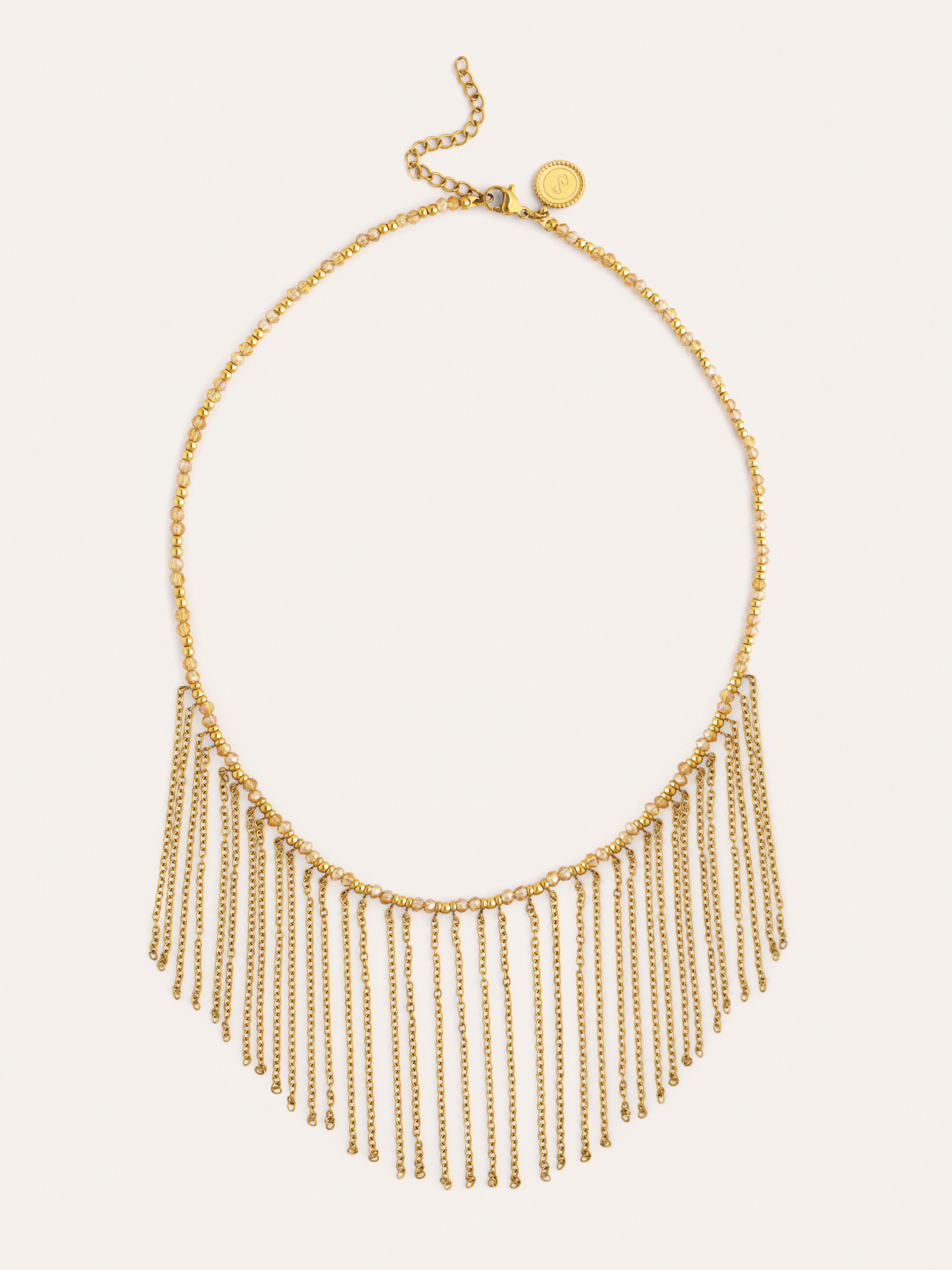 Zafira Champagne Necklace Steel Gold Plated