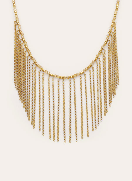 Zafira Champagne Necklace Steel Gold Plated