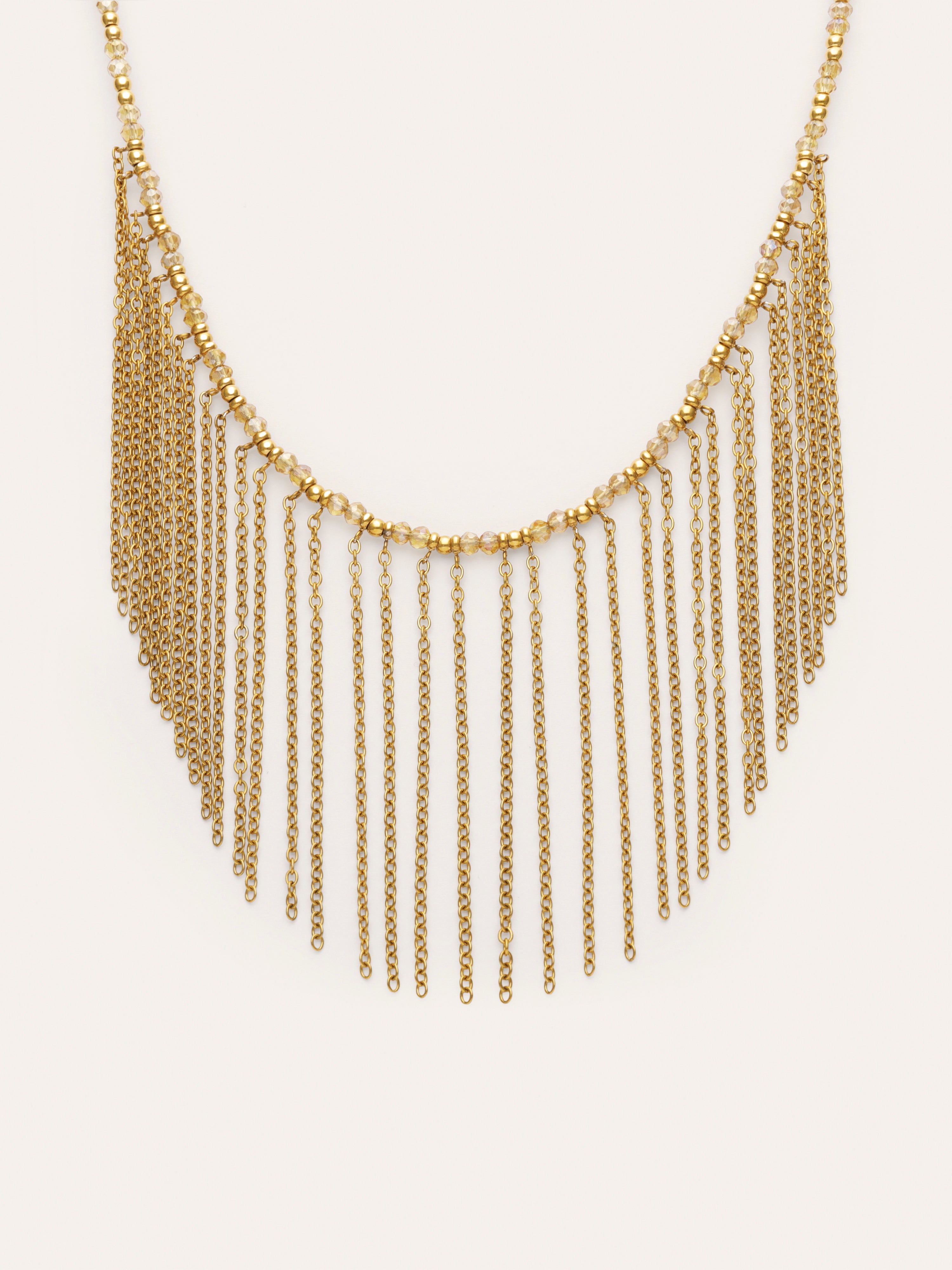 Zafira Champagne Necklace Steel Gold Plated