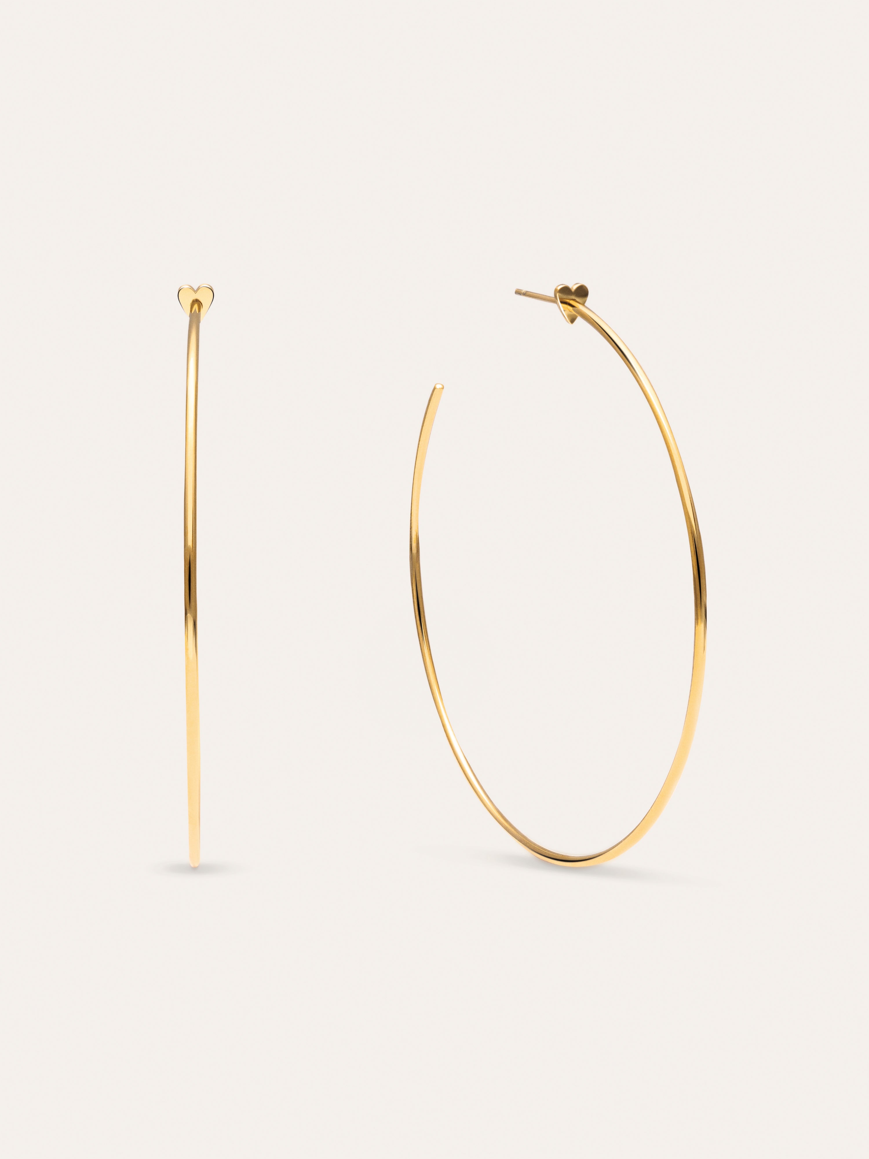 Ankara Heart XL Stainless Steel Gold Hoop Earrings