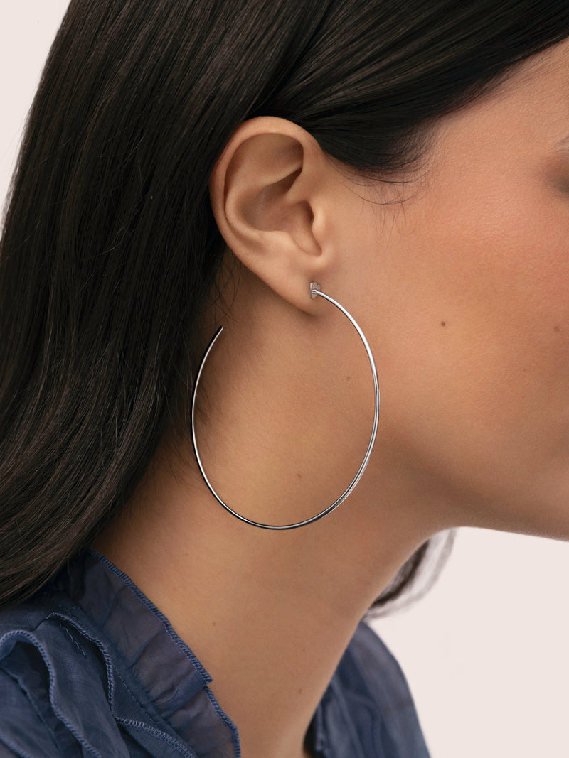 Ankara Heart XL Hoop Earrings Steel