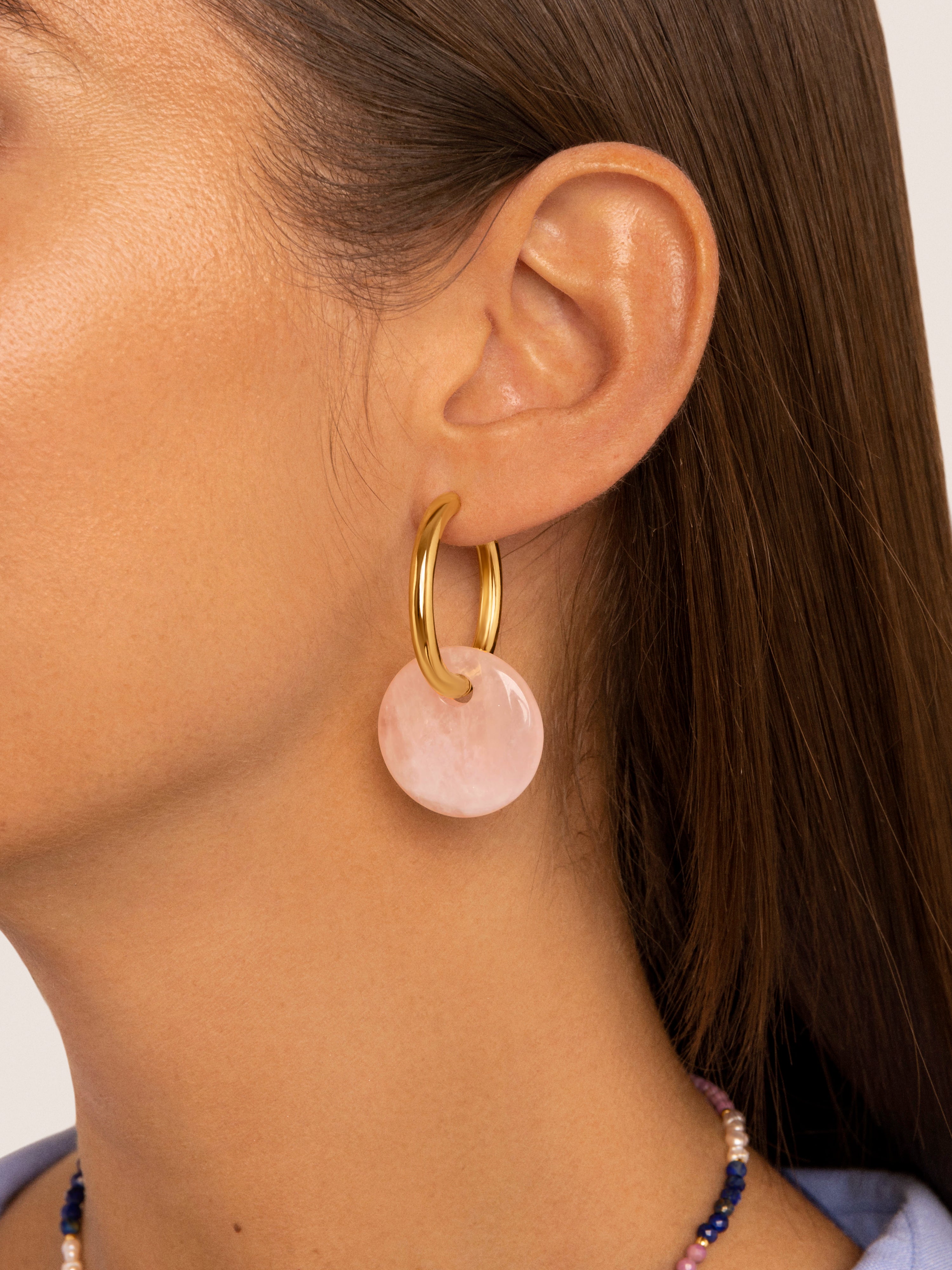 Carmen Amulet Rose Gold Hoop Earrings