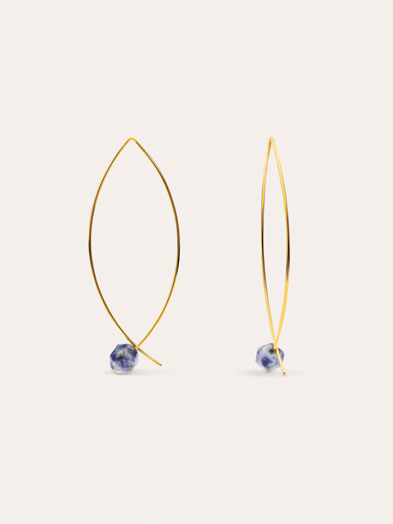 Arch Stone Hoop Earrings Stainless Steel 18kt Gold Plated