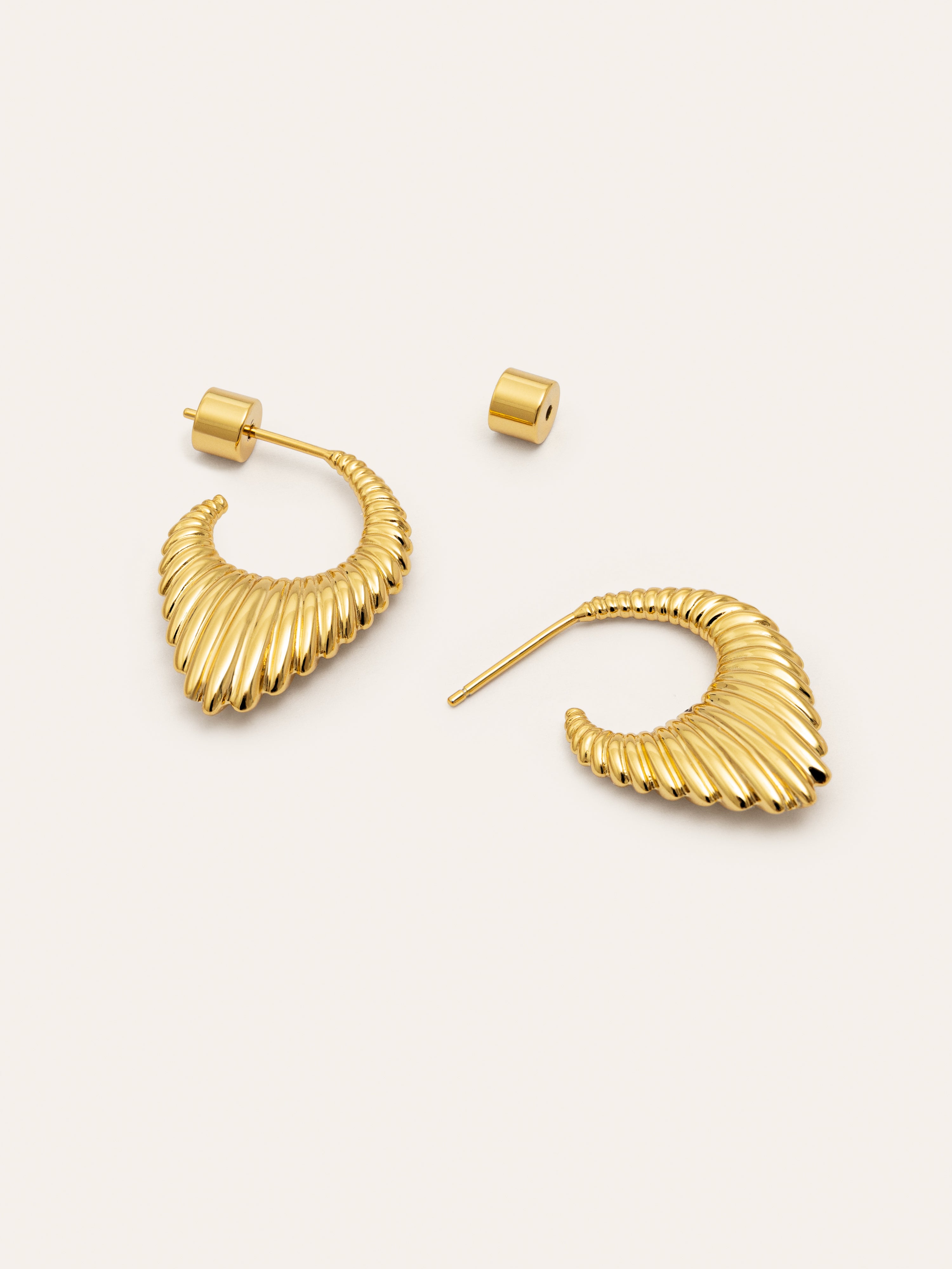 Pendientes Aro Flat Cordelia Baño Oro
