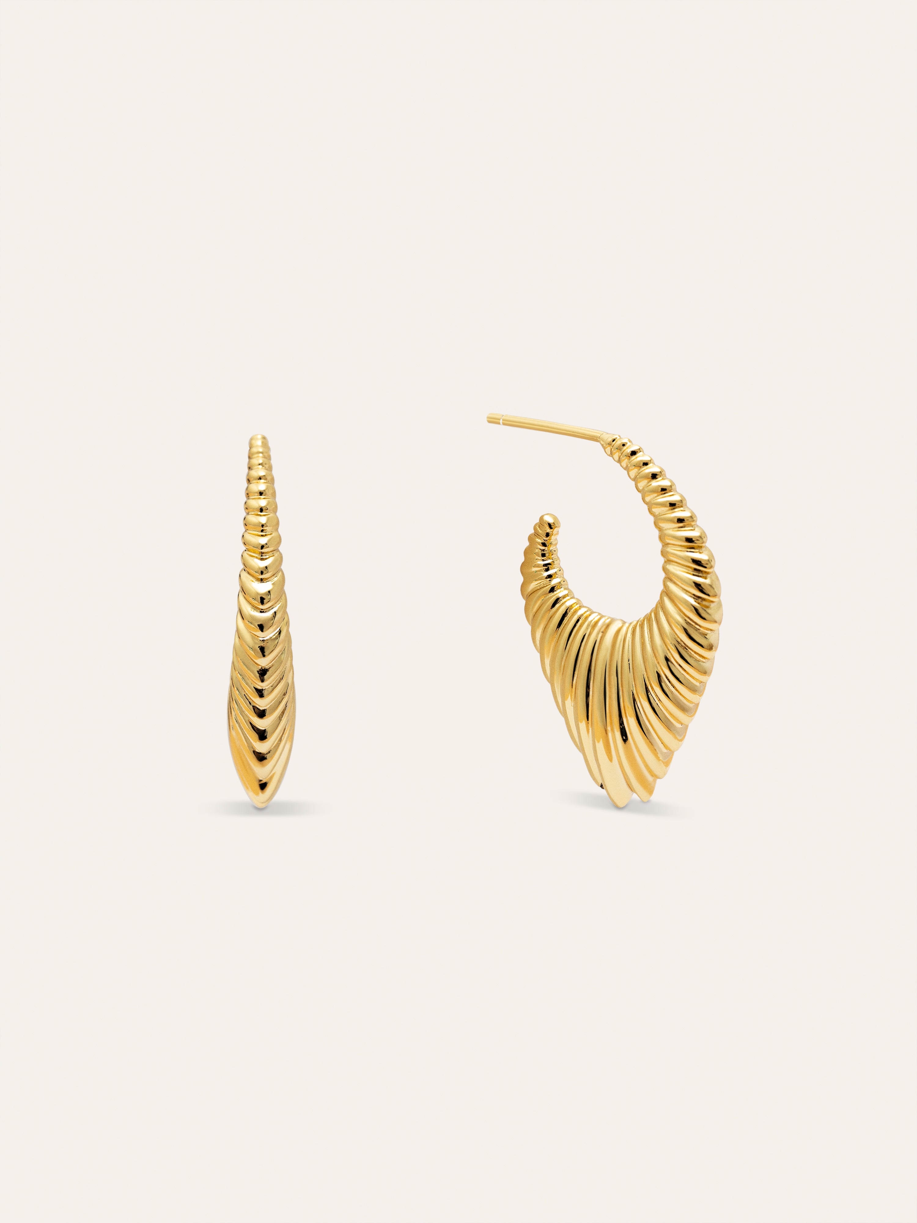 Pendientes Aro Flat Cordelia Baño Oro