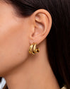 Aire Stainless Steel Gold Earrings