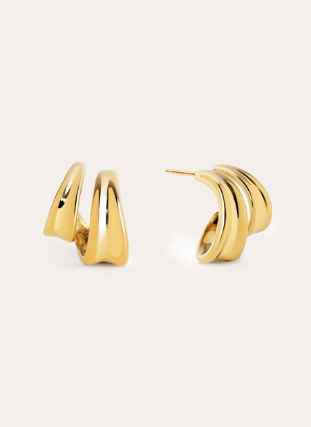 Aire Stainless Steel Gold Earrings