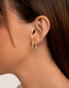 Mini Pipe Gold Hoop Earrings 