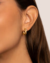 Mini Twist Stainless Steel Gold Hoop Earrings