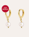 Pendientes Aro Pearl Plata Baño Oro