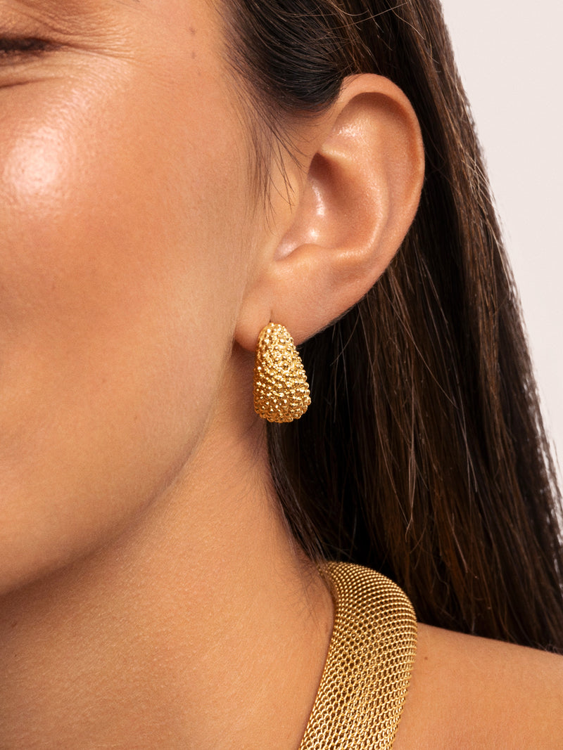 Antique Stainless Steel Gold Hoop Earrings