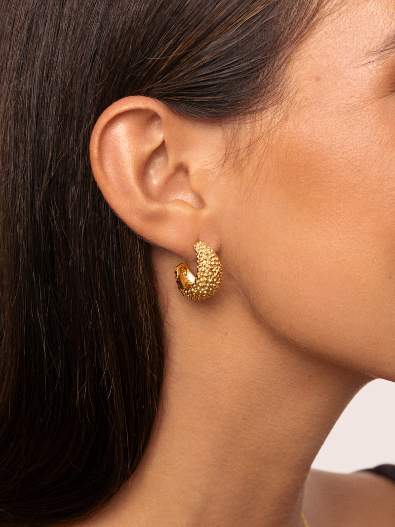 Antique Stainless Steel Gold Hoop Earrings