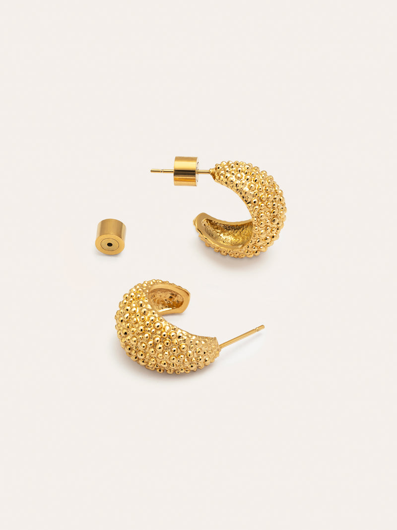 Antique Stainless Steel Gold Hoop Earrings