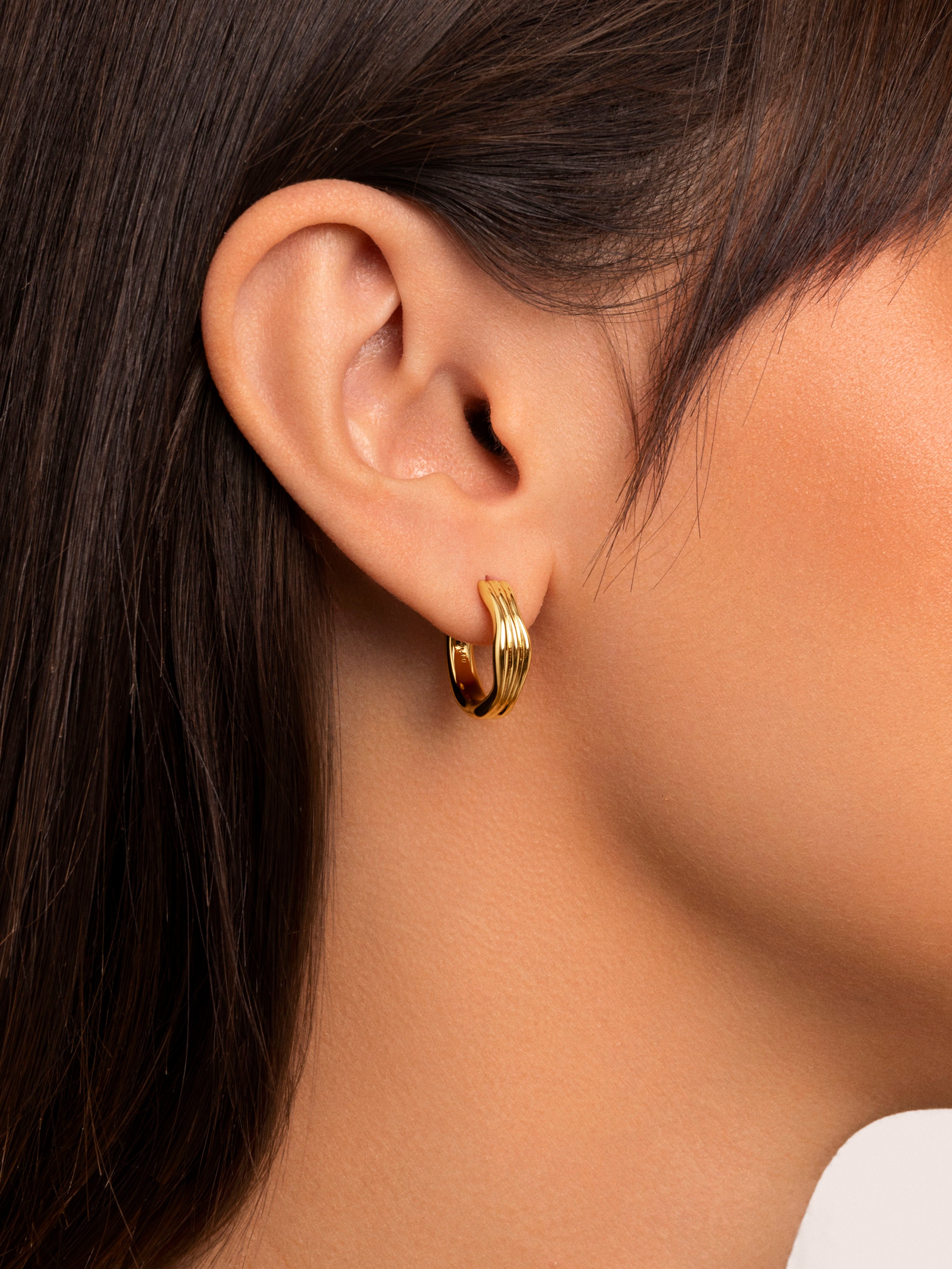 Organic Arena Gold Hoop Earrings